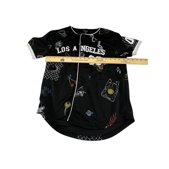 Rue21 Los Angeles Graphic Baseball Jersey Button-Up S Short Sleeves Athleisure - Picture 4 of 16